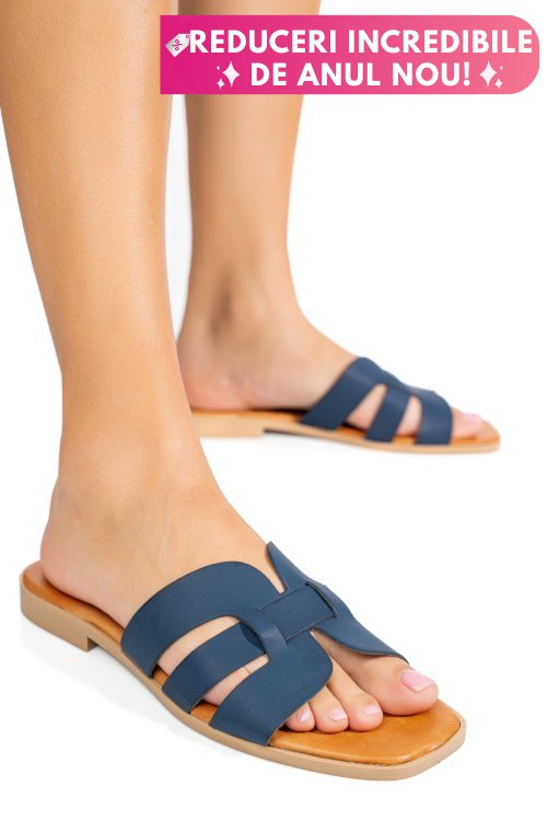 Papuci bleumarin piele naturala 1sp1htj