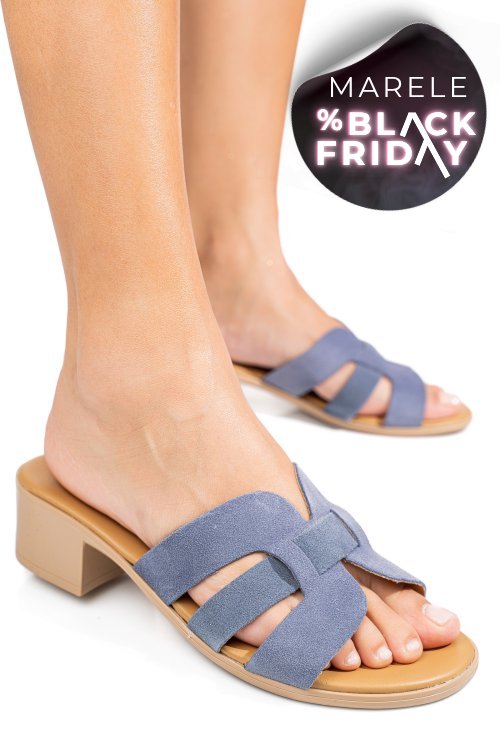 Papuci albastri pile naturala asprt-11