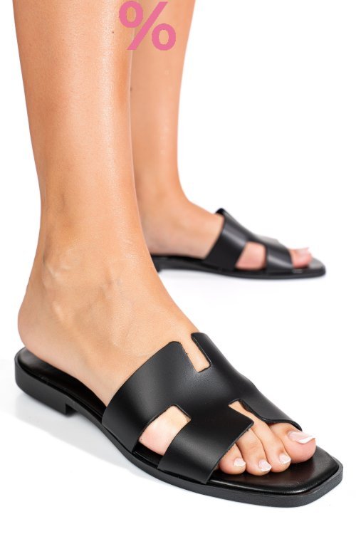 Papuci negri piele naturala hsp100tj