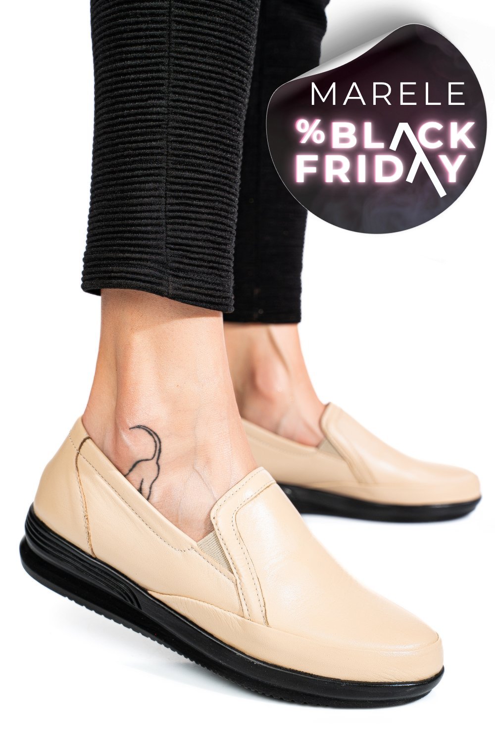 MOCASINI BEJ PIELE NATURALA 3PC01MM