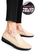 MOCASINI BEJ PIELE NATURALA 3PC01MM