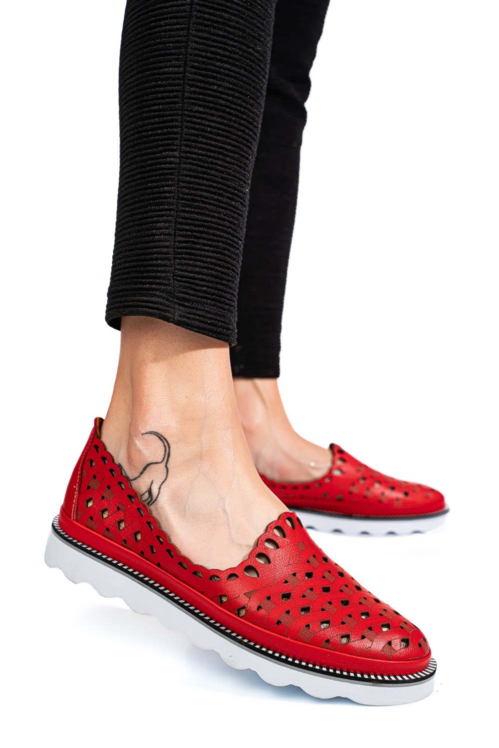 ESPADRILE ROSII PIELE NATURALA 9PC73