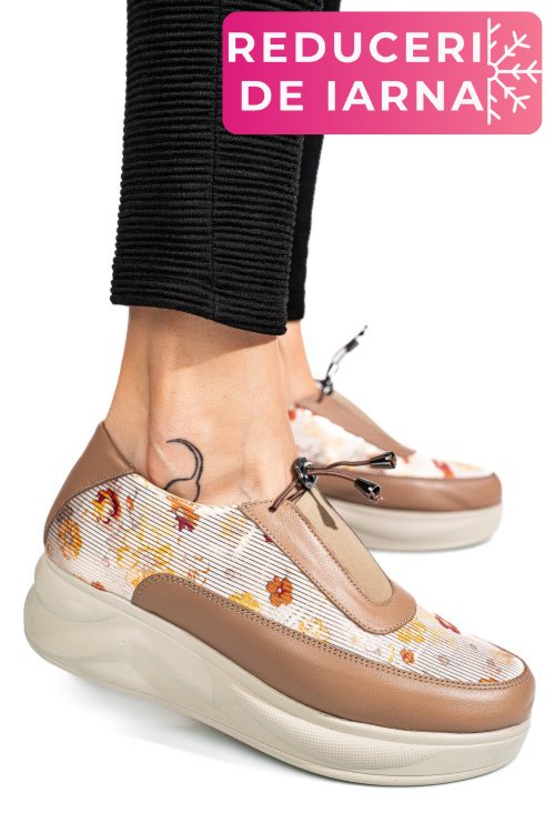 Pantofi crem piele naturala 2pc00g