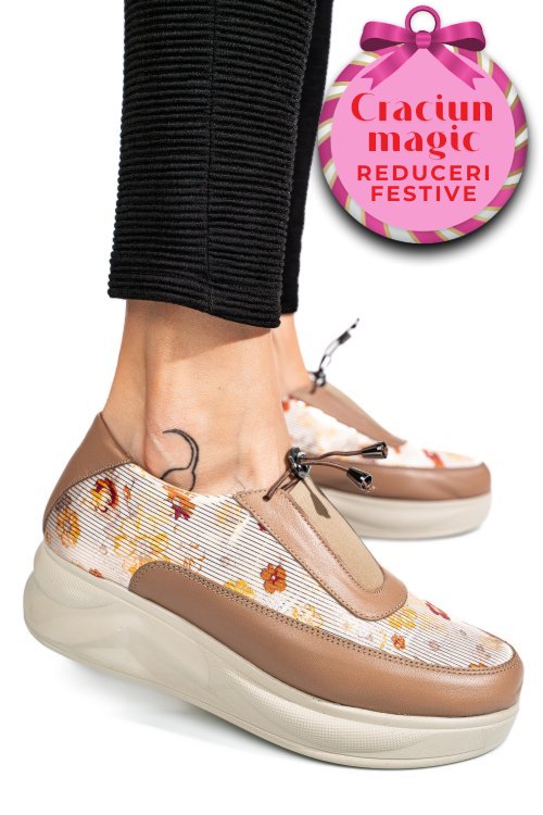 Pantofi crem piele naturala 2pc00g