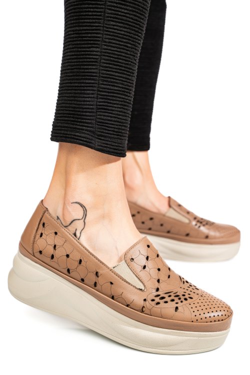 Pantofi bej piele naturala 2pc005mm