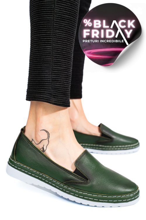Mocasini verzi piele naturala 0pc36