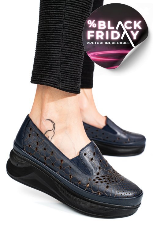 Pantofi bleumarin piele naturala 2pc005mm