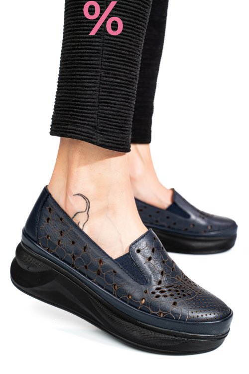 Pantofi bleumarin piele naturala 2pc005mm