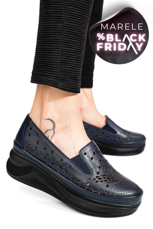 Pantofi bleumarin piele naturala 2pc005mm