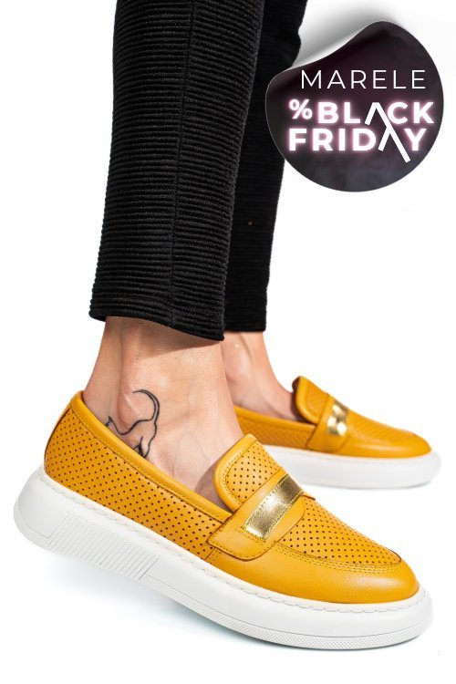 Mocasini galbeni piele naturala 2pc29