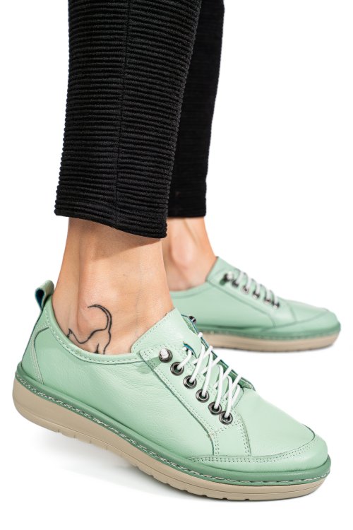 Pantofi sport verzi piele naturala 1pc342