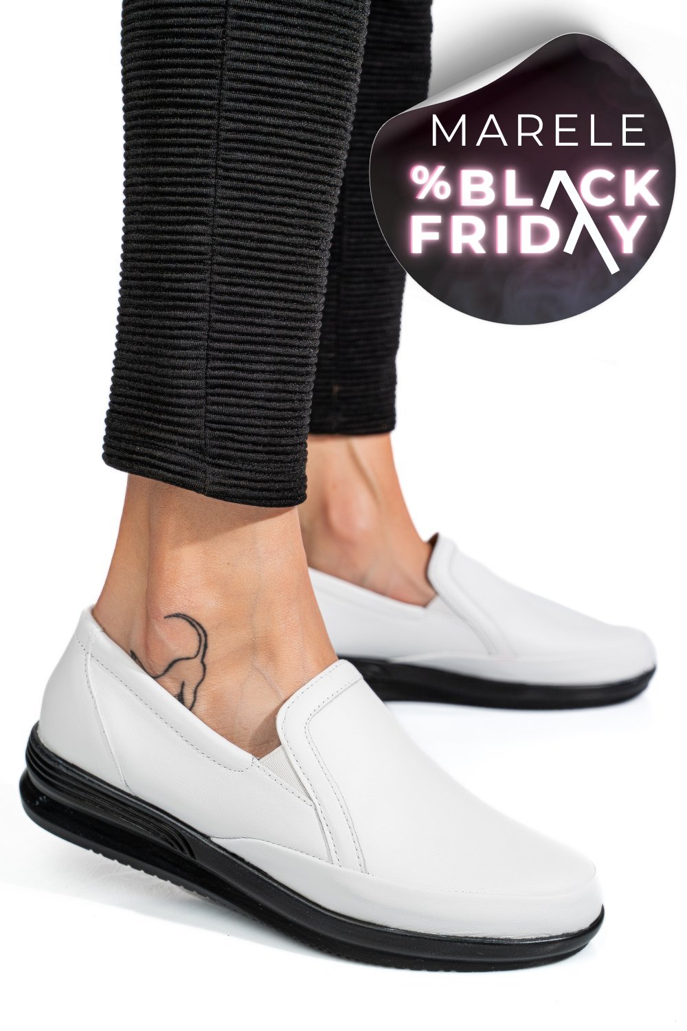 MOCASINI ALBI PIELE NATURALA 3PC01MM