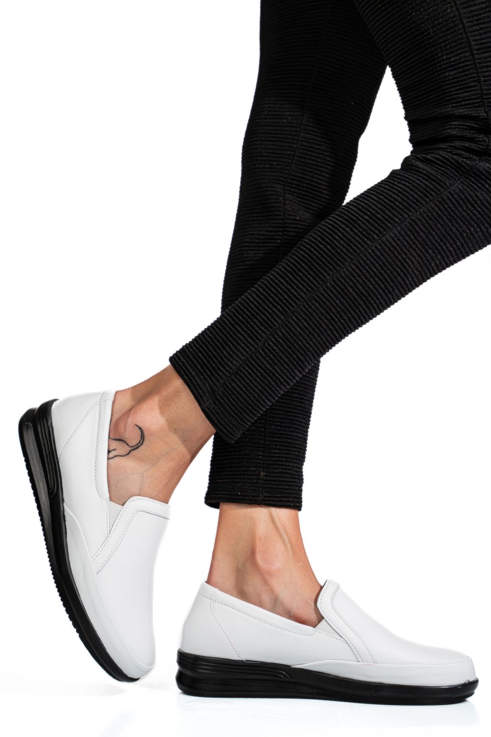 MOCASINI ALBI PIELE NATURALA 3PC01MM