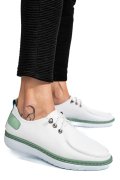 MOCASINI ALB VERDE PIELE NATURALA 1PC44