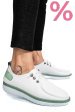 Mocasini alb verde piele naturala 1pc44