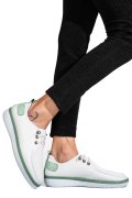 MOCASINI ALB VERDE PIELE NATURALA 1PC44