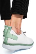 MOCASINI ALB VERDE PIELE NATURALA 1PC44