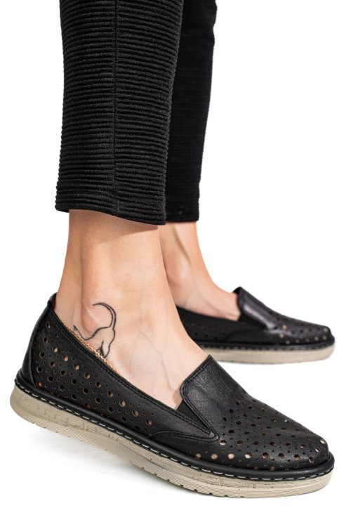 Mocasini negri piele naturala 0pc36