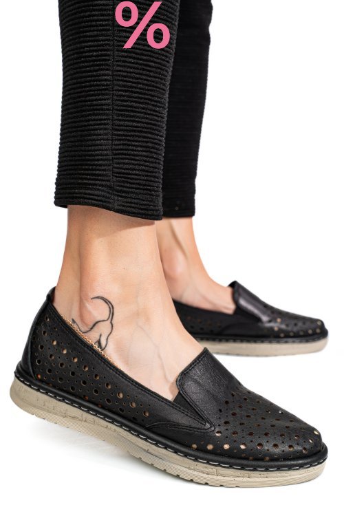 Mocasini negri piele naturala 0pc36