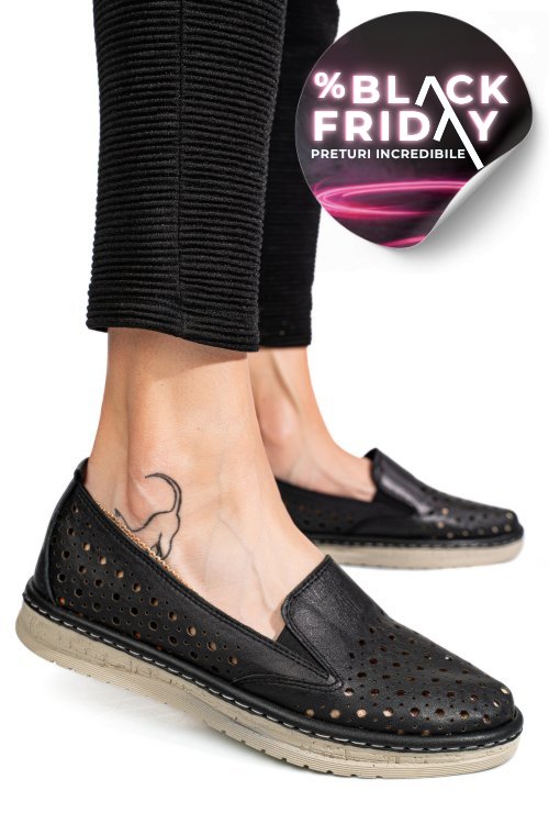 Mocasini negri piele naturala 0pc36