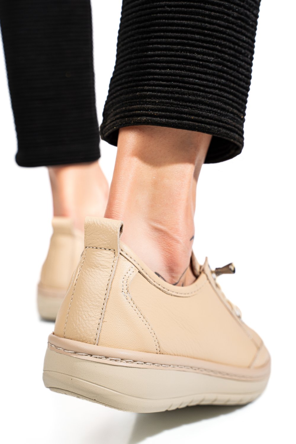 PANTOFI SPORT BEJ PIELE NATURALA 1PC342