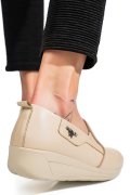 PANTOFI BEJ PIELE NATURALA 0PC3AKA