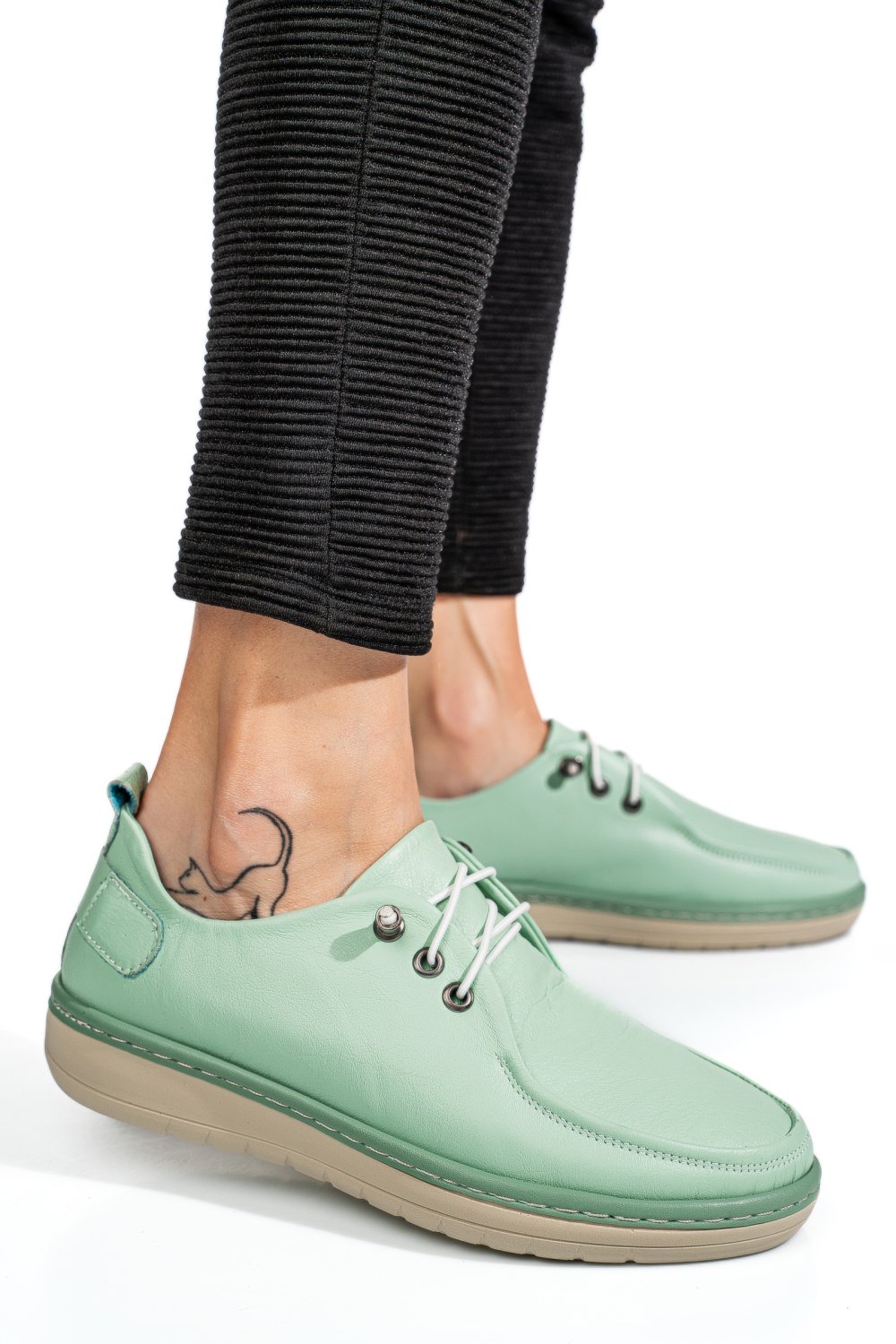 MOCASINI OLIVE PIELE NATURALA 1PC44