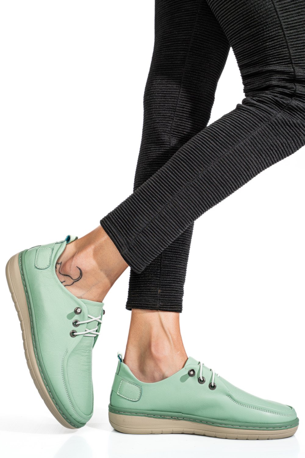 MOCASINI OLIVE PIELE NATURALA 1PC44