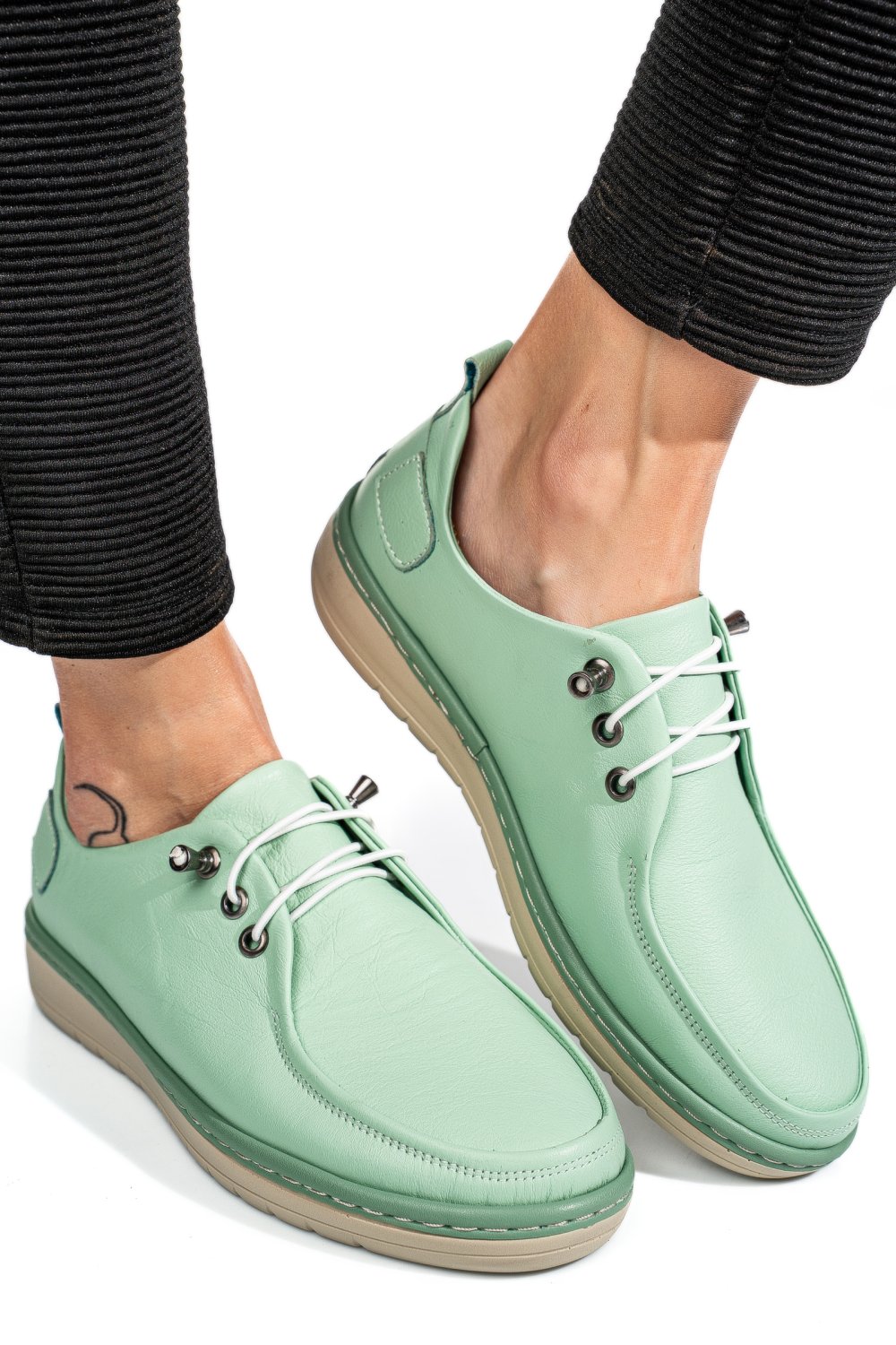 MOCASINI OLIVE PIELE NATURALA 1PC44