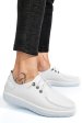 Mocasini albi piele naturala 1pc44