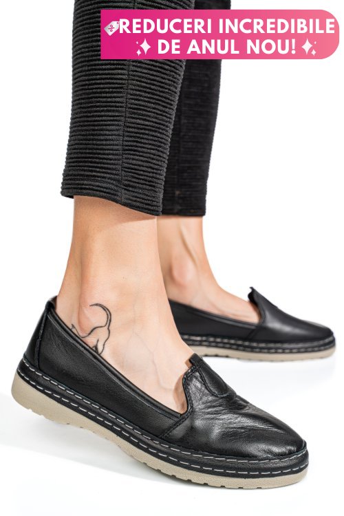 Espadrile negre piele naturala 1pc26