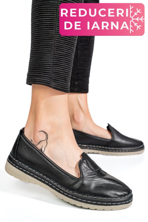 Espadrile negre piele naturala 1pc26