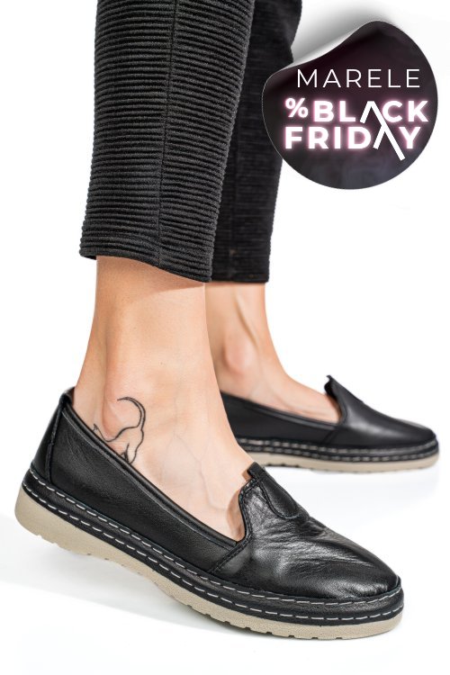 Espadrile negre piele naturala 1pc26
