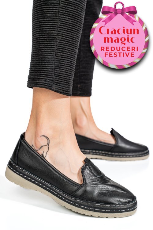 Espadrile negre piele naturala 1pc26