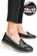 ESPADRILE NEGRE PIELE NATURALA 1PC26