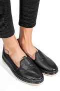 ESPADRILE NEGRE PIELE NATURALA 1PC26