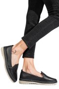 ESPADRILE NEGRE PIELE NATURALA 1PC26