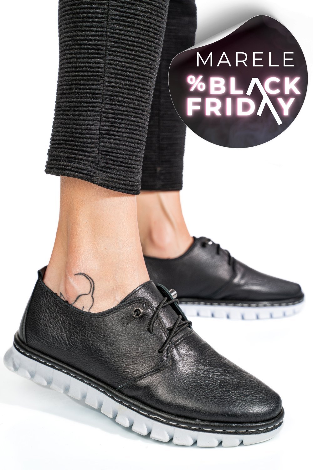 PANTOFI NEGRI PIELE NATURALA 1PC50MM