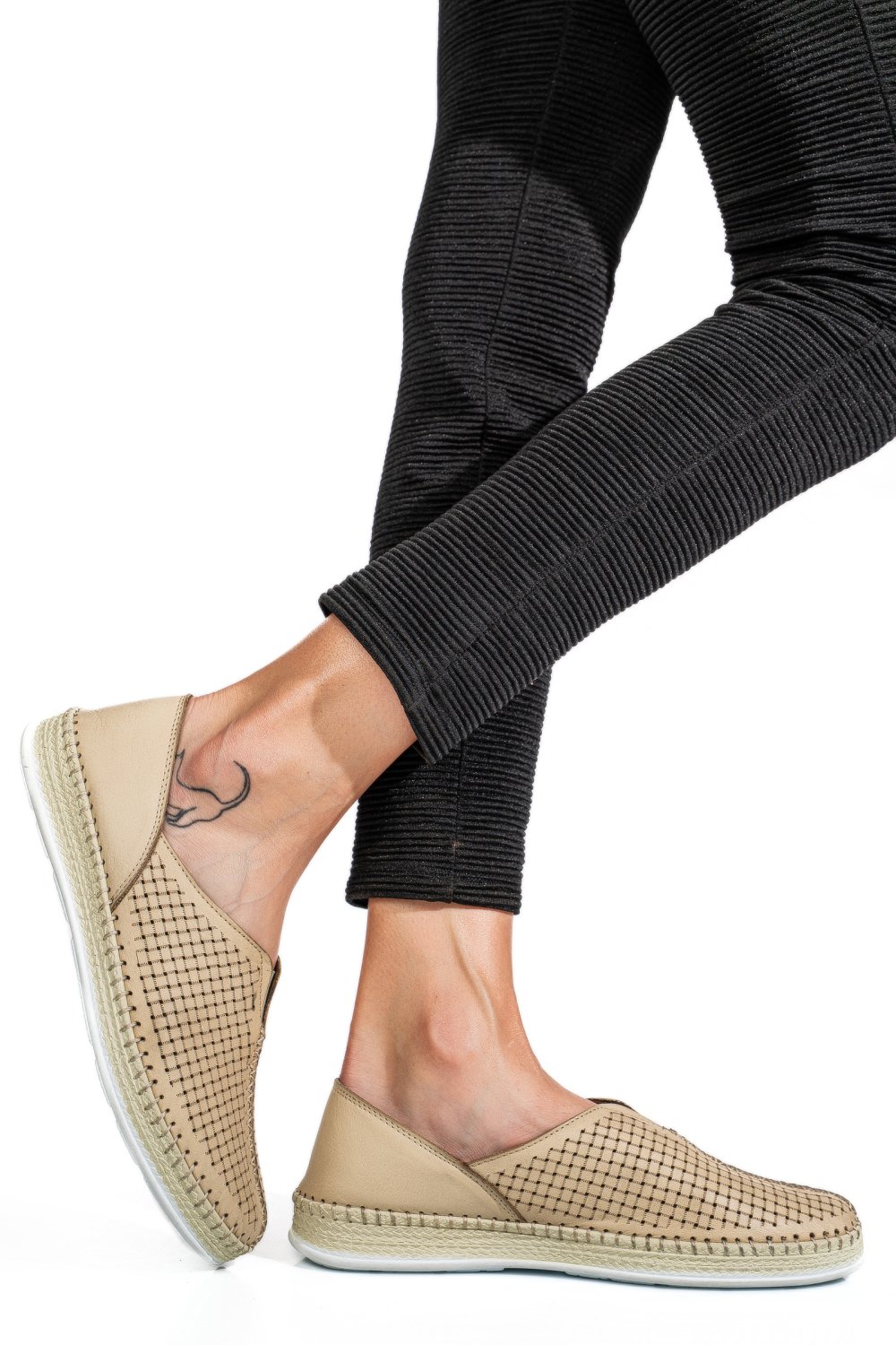 PANTOFI SPORT BEJ PIELE NATURALA 1PC323