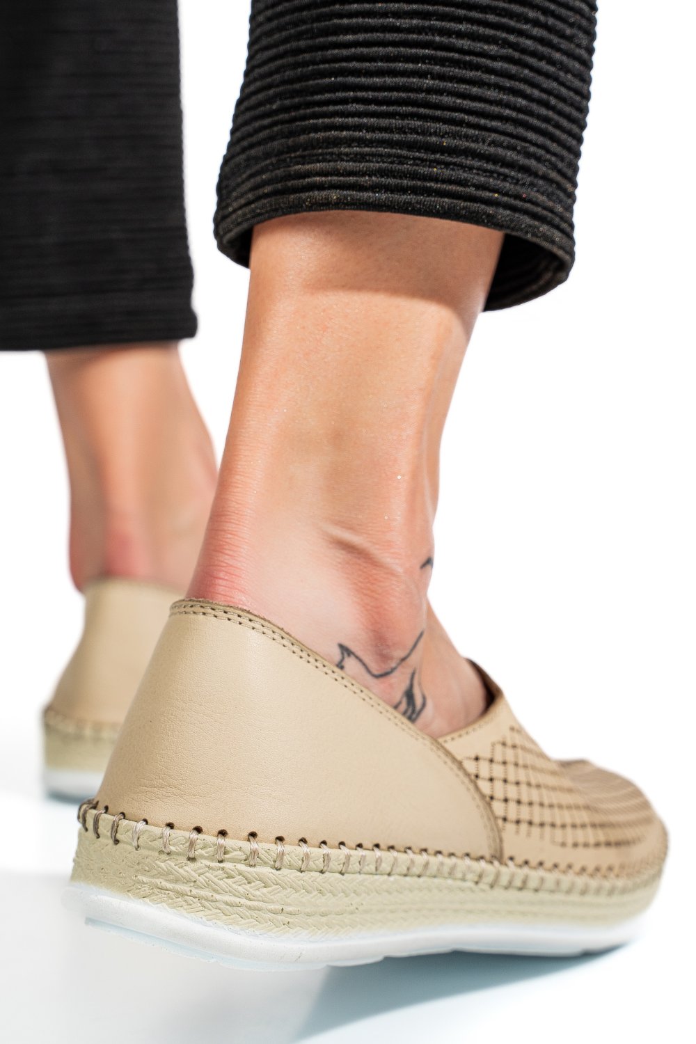 PANTOFI SPORT BEJ PIELE NATURALA 1PC323