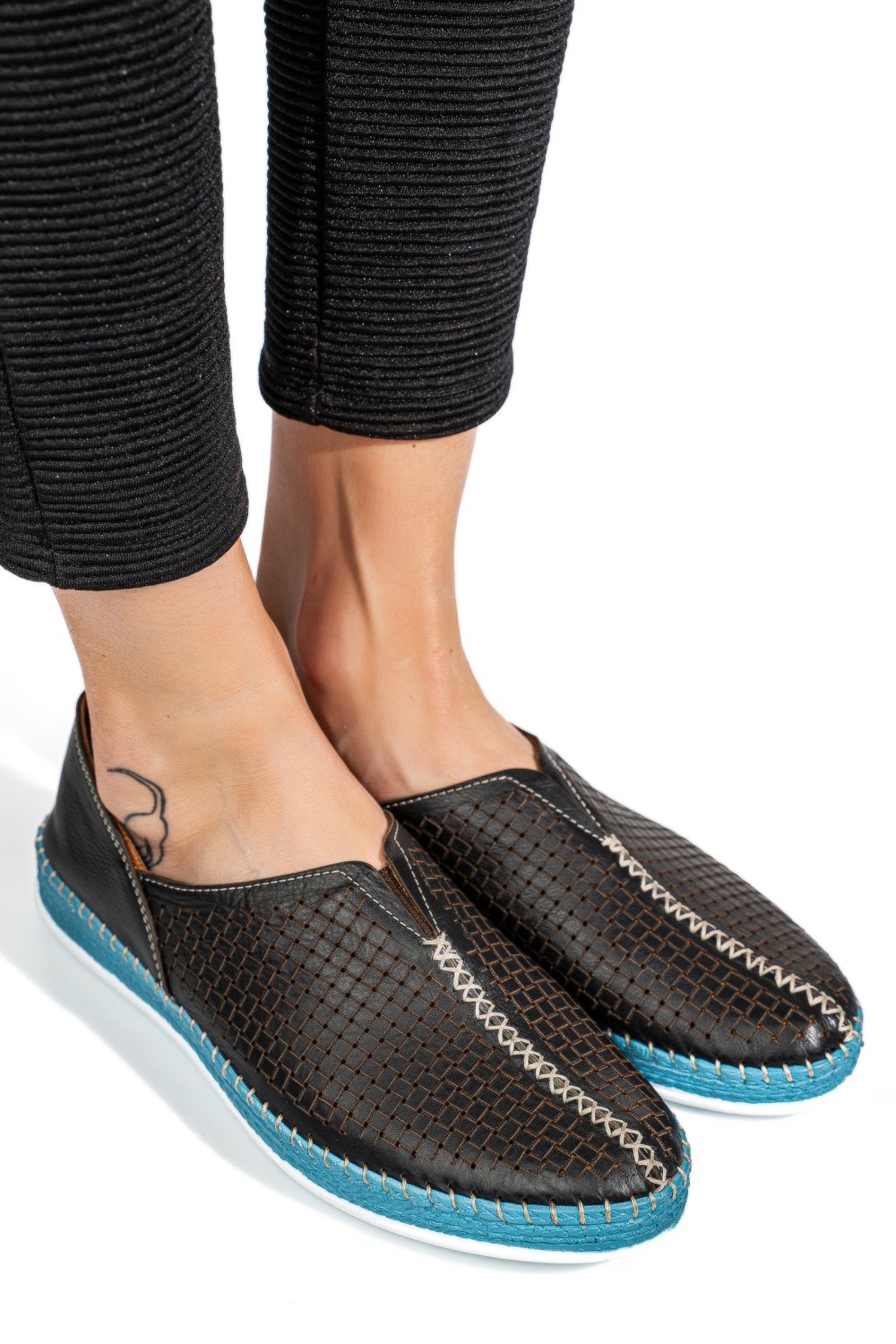 PANTOFI SPORT NEGRI PIELE NATURALA 1PC323