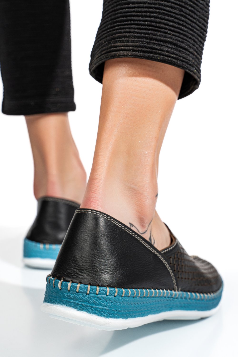 PANTOFI SPORT NEGRI PIELE NATURALA 1PC323