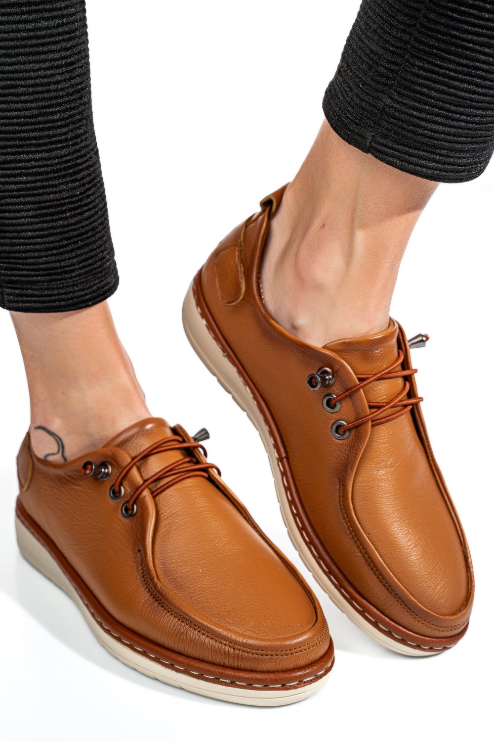 MOCASINI MARO DESCHIS PIELE NATURALA 1PC44