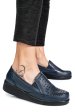 Pantofi albastri piele naturala 6pc02