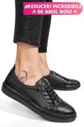 PANTOFI SPORT NEGRI PIELE NATURALA 5PC00