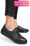 PANTOFI SPORT NEGRI PIELE NATURALA 5PC00