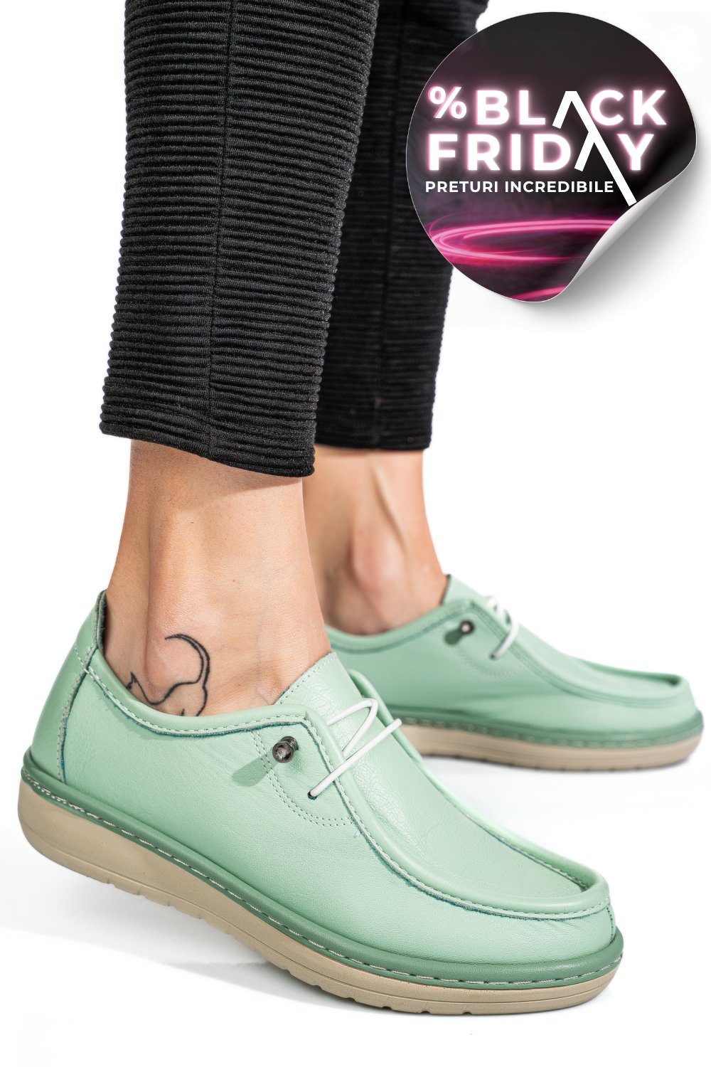 MOCASINI OLIVE PIELE NATURALA 1PC960