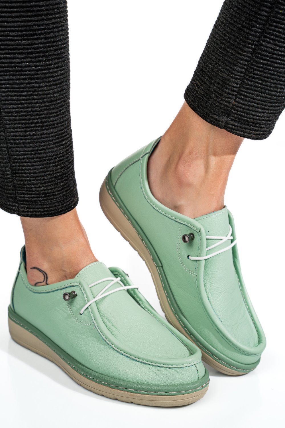 MOCASINI OLIVE PIELE NATURALA 1PC960