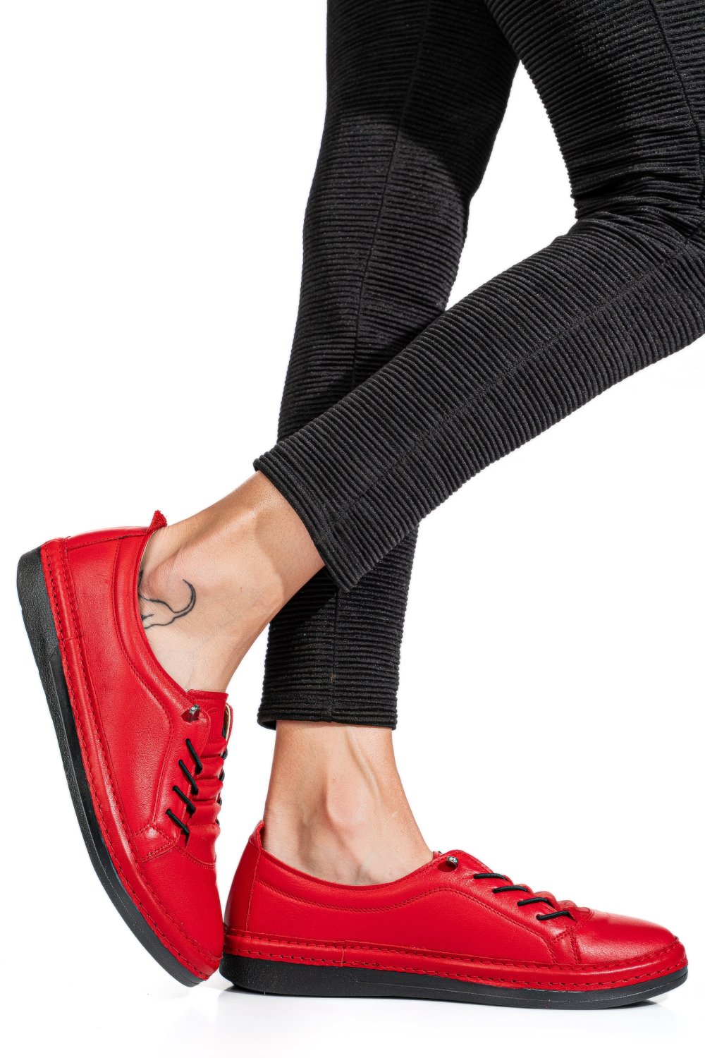 PANTOFI SPORT ROSII PIELE NATURALA 5PC00