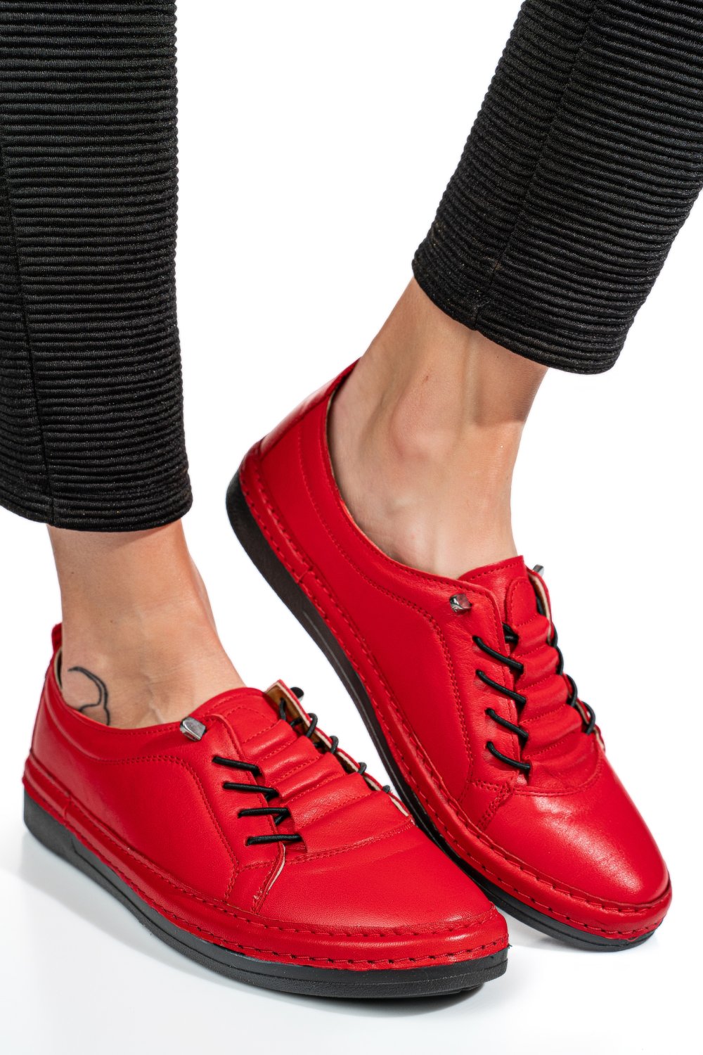 PANTOFI SPORT ROSII PIELE NATURALA 5PC00